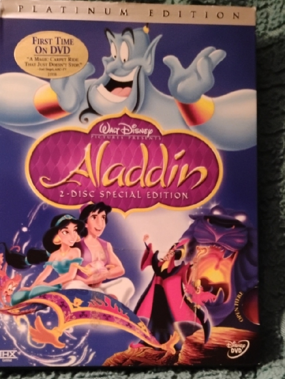 Disney Aladdin DVD Back Cover – Purple and Blue Artwork